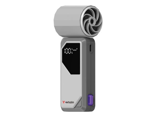 Verbatim Cool 'n' Go AirJet - Kjølevifte - bærbar - USB-C - purpur/grå