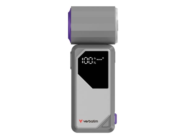 Verbatim Cool 'n' Go AirJet - Kjølevifte - bærbar - USB-C - purpur/grå