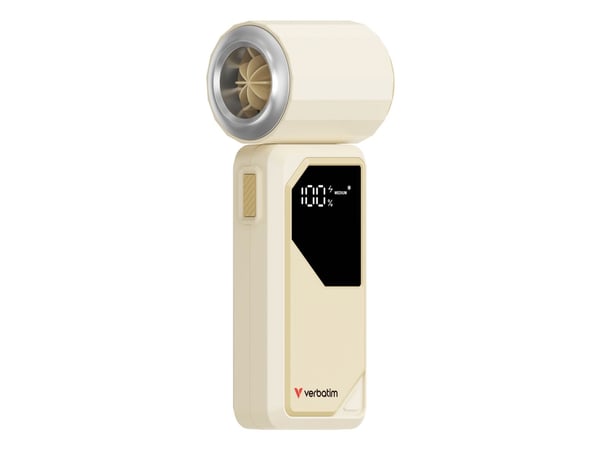 Verbatim Cool 'n' Go AirJet - Kjølevifte - bærbar - USB-C - hvit sølvfarge