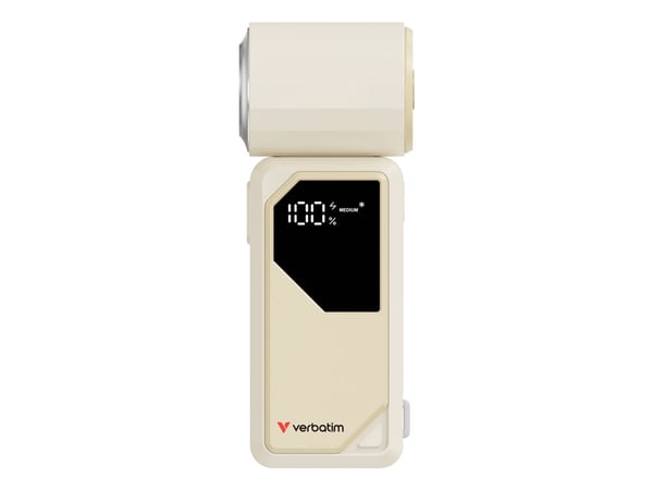 Verbatim Cool 'n' Go AirJet - Kjølevifte - bærbar - USB-C - hvit sølvfarge