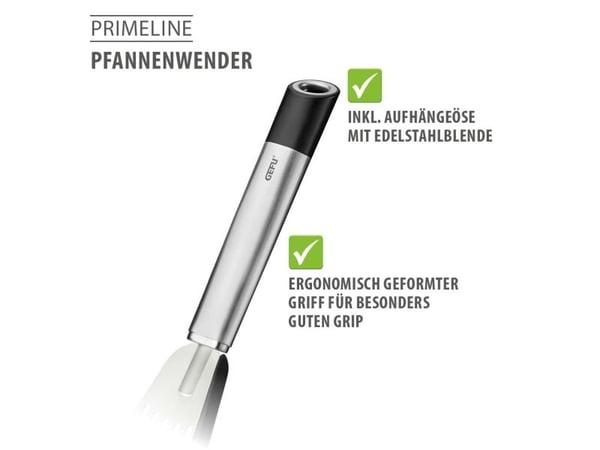 GEFU PRIMELINE, Stekespade, Sort, Rustfritt stål, Plast, Silikon, Rustfritt stål, Plast, Rustfritt stål, Sort, Rustfritt stål, 250 °C