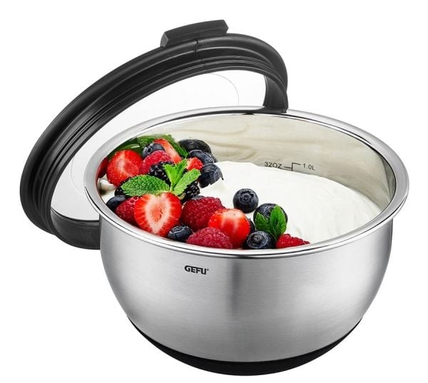 GEFU MUOVO, Bolle, Rund, 1 l, Sort, Rustfritt stål, Suppe, 112 mm