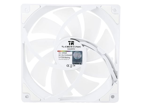 Thermalright TL-C12CW-S X3, Vifte, 12 cm, 1550 RPM, 66,17 m³/t, Hvit