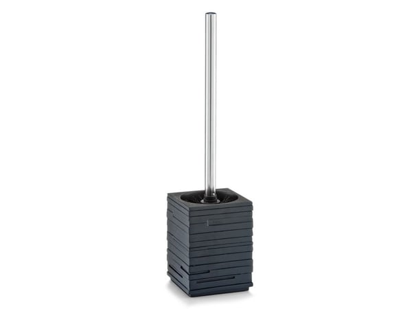 Zeller Present 18319, Toalettbørste og holder, Sort, Polyresin, Rustfritt stål, 95 mm, 95 mm