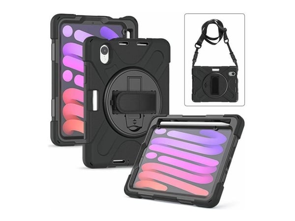 eSTUFF - Tabletin takakuori - silikoni, polykarbonaatti - musta - 7,9" - Apple iPad mini (6. sukupolvi) (ES683002-BULK)