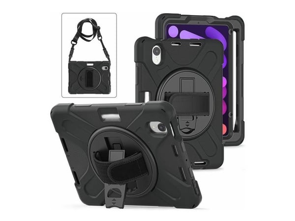 eSTUFF - Tabletin takakuori - silikoni, polykarbonaatti - musta - 7,9" - Apple iPad mini (6. sukupolvi) (ES683002-BULK)