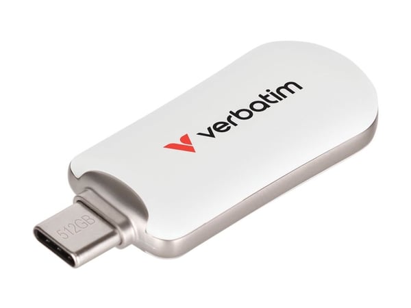 Verbatim Plectra - USB-flashstasjon - 512 GB - USB 3.2 Gen 1 / USB-C - hvit