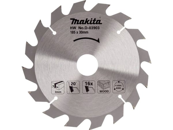 Makita - Sagblad - for tre - 185 mm - 16 tenner