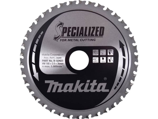 Makita Specialized, Metall, 18,5 cm, 3 cm, 5800 RPM, 2 mm, Makita