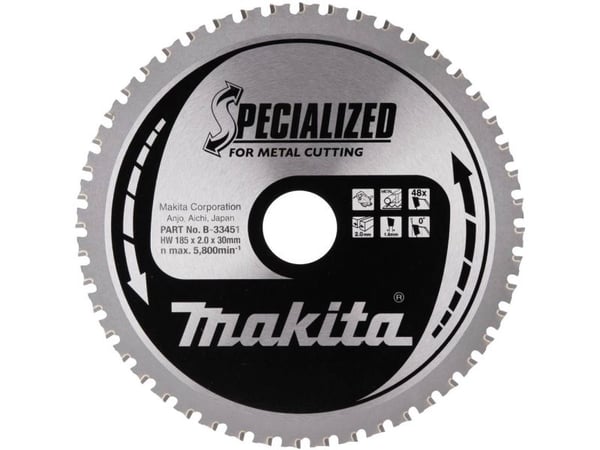 Makita Specialized, Metall, 18,5 cm, 3 cm, 5800 RPM, 2 mm, Makita