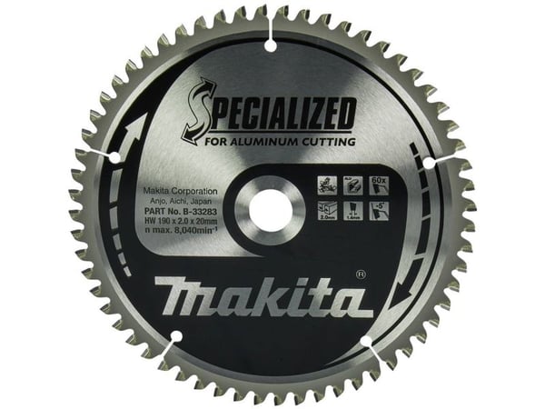 Makita Specialized, Aluminium, 19 cm, 2 cm, 8040 RPM, 2 mm, Makita