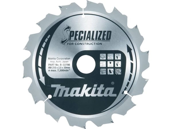 Makita Specialized, Tre, 21 cm, 3 cm, 2,8 mm, Makita, 20°