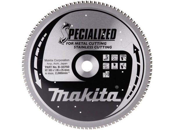 Makita Specialized, Metall, 30,5 cm, 2,54 cm, 2000 RPM, 1,95 mm, Makita