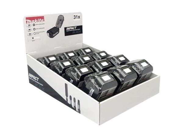 Makita Impact Black - Spissett for støtskrutrekker - 31 deler - torx, phillips, pozidriv - lengde: 25 mm (en pakke 12)