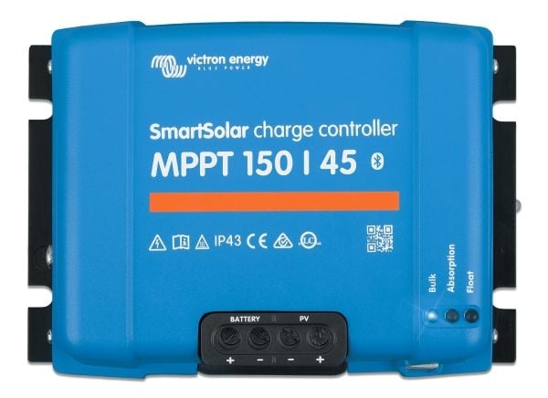 Victron Energy SmartSolar MPPT 150/45, 45 A, Overoppheting, Kortslutning, IP22, IP43, Blå, 98%, 48 V