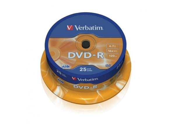 Verbatim - 25 x DVD-R - 4.7 GB 16x - matt silver - spindel
