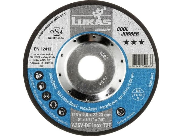 LUKAS-ERZETT AS015676V9802 T27 125x2,0x22,23 A36V-BF Slipeskive 125 mm 25 stk