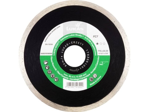 LUKAS-ERZETT A345211151107015 diamant kappeskive 115×22,23×7, 1 stk