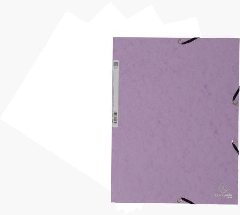 Elastisk mappe Pastell lilla 24x32 cm passer til A4-ark - 400 gram ensfarget papp