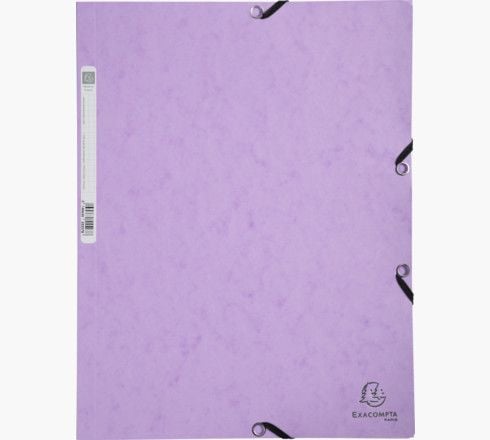 Elastisk mappe Pastell lilla 24x32 cm passer til A4-ark - 400 gram ensfarget papp