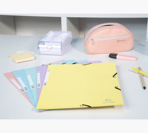 Elastisk mappe Pastell lilla 24x32 cm passer til A4-ark - 400 gram ensfarget papp