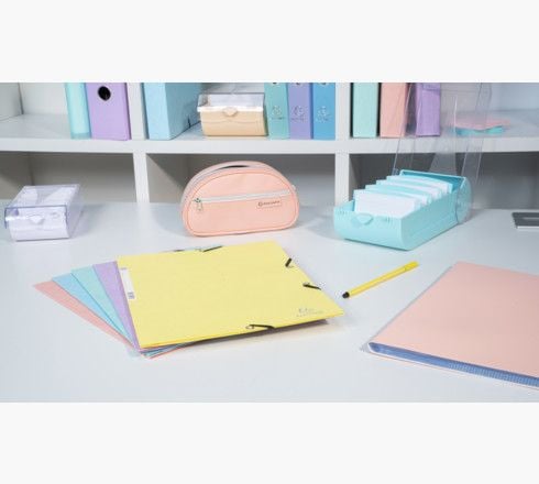 Elastisk mappe Pastell lilla 24x32 cm passer til A4-ark - 400 gram ensfarget papp