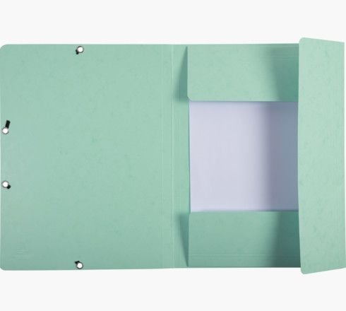 Elastisk mappe pastellgrønn 24x32 cm passer til A4-ark - 400 gram ensfarget papp - laget i Frankrike