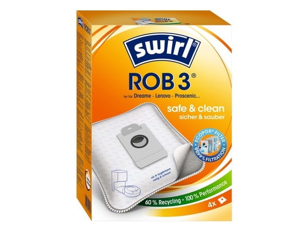 Swirl ROB 3, Støv pose, Robotstøvsuger, Tre, Boks, 235 mm, 166 mm