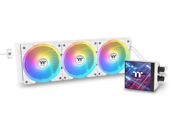 Thermaltake MAGFloe 360 Ultra ARGB, All-in-one-nesteenjäähdytin, 12 cm, 500 RPM, 2000 RPM, Valkoinen Thermaltake MAGFloe 360 Ultra ARGB, All-in-one-nesteenjäähdytin, 12 cm, 500 RPM, 2000 RPM, Valkoinen