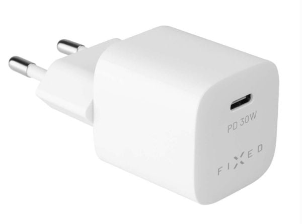 FIXED Mini PD 30 - Strömadapter - 30 Watt - 3 A - PD 3.0 (24 pin USB-C) - vit