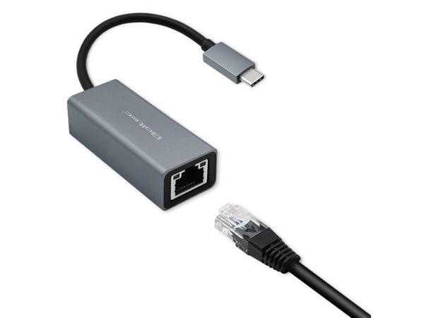 Qoltec - Nettverksadapter - USB-C 3.1 - Gigabit Ethernet x 1 - grå