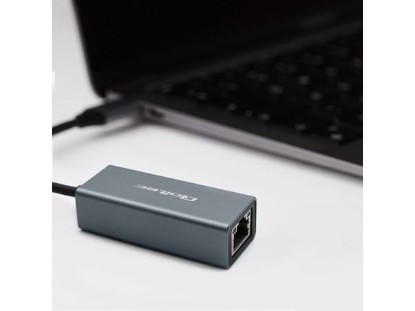 Qoltec - Nettverksadapter - USB-C 3.1 - Gigabit Ethernet x 1 - grå