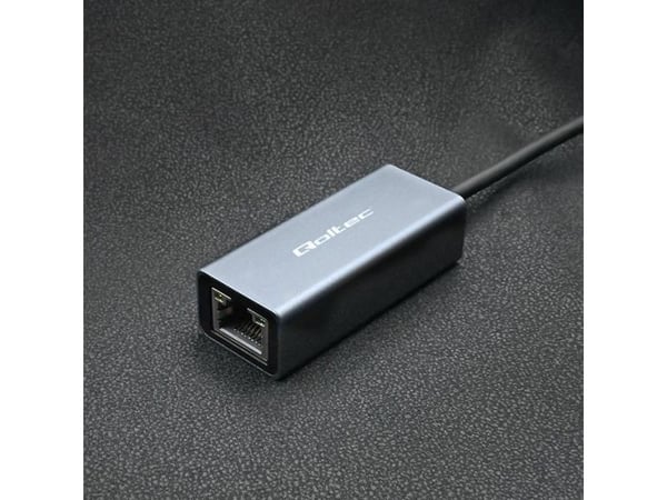 Qoltec - Nettverksadapter - USB-C 3.1 - Gigabit Ethernet x 1 - grå