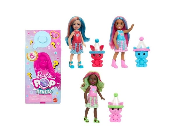 Barbie Chelsea Pop Reveal Shakes-dukke med duft og fargeendring (stilene kan variere)