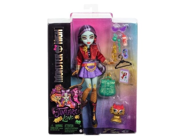 Monster High Jinafire Long -muotinukke, lemmikki ja 7 tarviketta