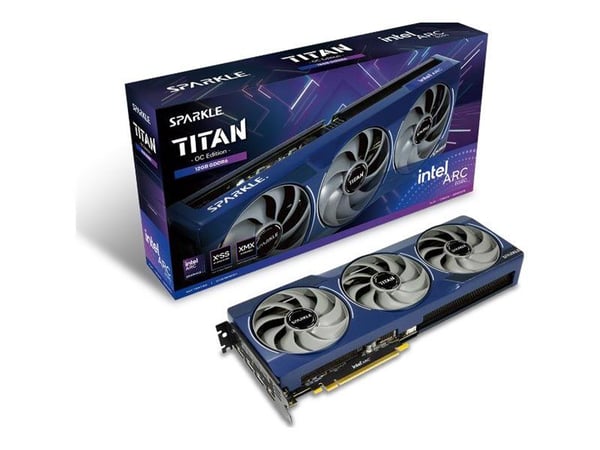 SPARKLE Intel Arc B580 TITAN OC - Grafikkort - Arc B580 - 12 GB GDDR6 - PCIe 4.0 x8 - 3 x DisplayPort, HDMI SPARKLE Intel Arc B580 TITAN OC - Grafikkort - Arc B580 - 12 GB GDDR6 - PCIe 4.0 x8 - 3 x DisplayPort, HDMI