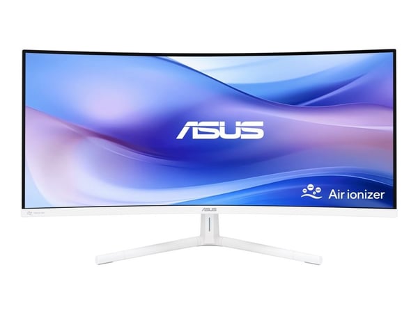ASUS VU34WCIP-W - LED-skjerm - kurvet - 34" - 3440 x 1440 WQHD @ 100 Hz - VA - 300 cd/m² - 3000:1 - HDR10 - 1 ms - HDMI, DisplayPort, USB-C - høytt...