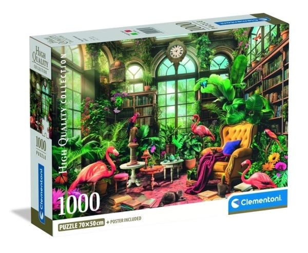 Clementoni Puslespil HQC The Greenhouse Library, 1000 brikker