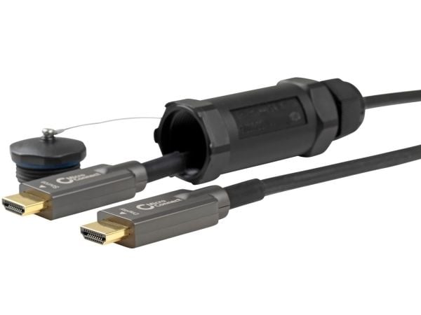 MicroConnect Premium - HDMI-kabel - HDMI hann vernehette til HDMI hann vernehette - 50 m - hybridkobber / fiberoptikk - svart - 1080p-støtte, aktiv...