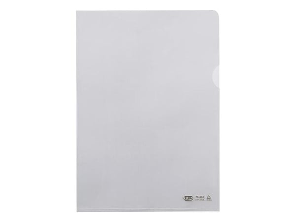ELBA Premium transparent hylse, DIN A4, PVC, krystallklar, dokumentsikker, gjennomsiktig, laget av PVC-film, med gripehull (76433 FL)