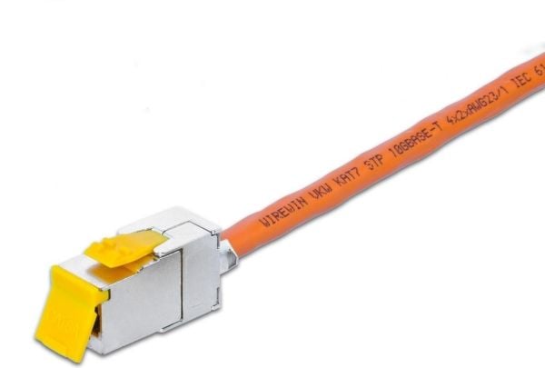 Wirewin WKS JACK KAT6A SLIM 12, Flat, Grå, RJ-45, Hunkjønn, Gull, 22/26