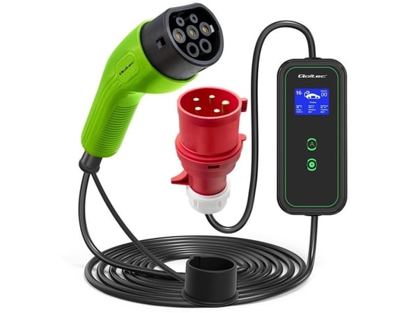 Qoltec 52475, musta, Tyyppi 2, Tyyppi 2, Vihreä, Kulmikas, IP65
