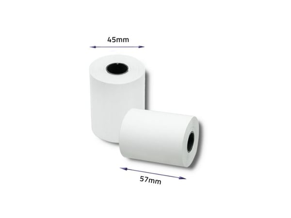 Qoltec - Hvit - Rull (5,7 cm x 20 m) - 55 g/m² - 10 rull(er) termisk papir