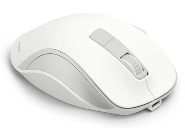 Hama WM-500 - Mus - ergonomisk - silent, rechargable battery - høyrehendt - optisk - 6 knapper - trådløs - 2.4 GHz - USB trådløs mottaker - hvit - ...
