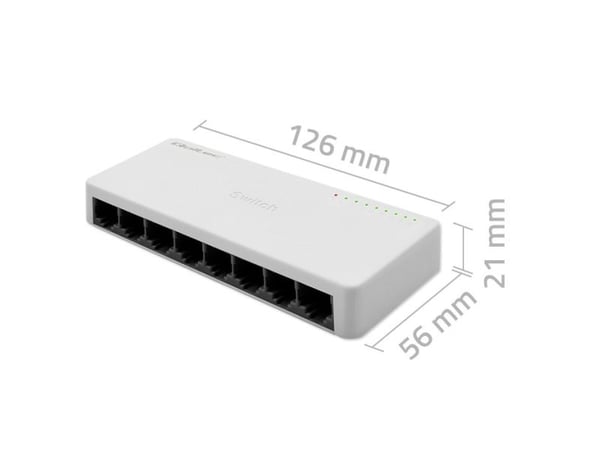 Qoltec - Switch - ikke-styrt - 8 x 10/100 - stasjonær