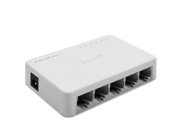 Qoltec SWITCH Nettverkssvitsj 5 x RJ45-port | 1000 Mbps | Rask Ethernet | LAN