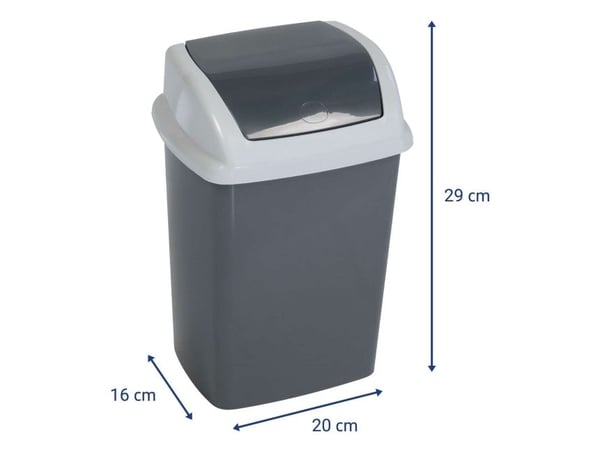 MAUL 9520587, 5 l, Rektangulær, Plast, Polypropylen (PP), Mørkegrå, Hvit, Manuell, Plast