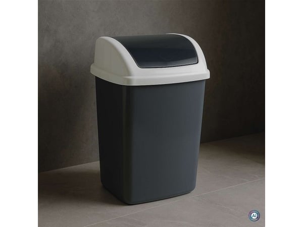 MAUL 9521087, 10 l, Rektangulær, Plast, Polypropylen (PP), Mørkegrå, Hvit, Manuell, Plast