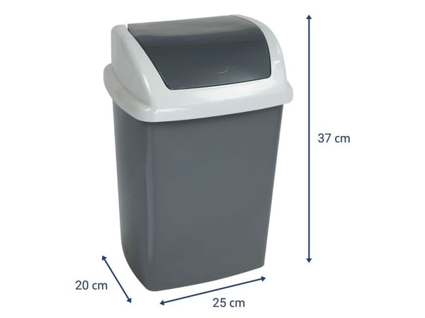 MAUL 9521087, 10 l, Rektangulær, Plast, Polypropylen (PP), Mørkegrå, Hvit, Manuell, Plast
