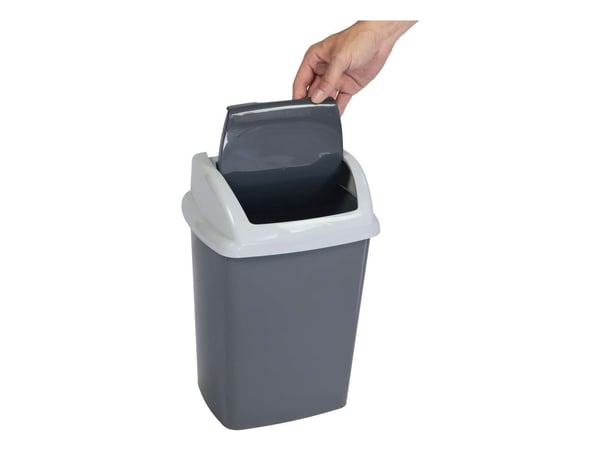 MAUL 9521087, 10 l, Rektangulær, Plast, Polypropylen (PP), Mørkegrå, Hvit, Manuell, Plast
